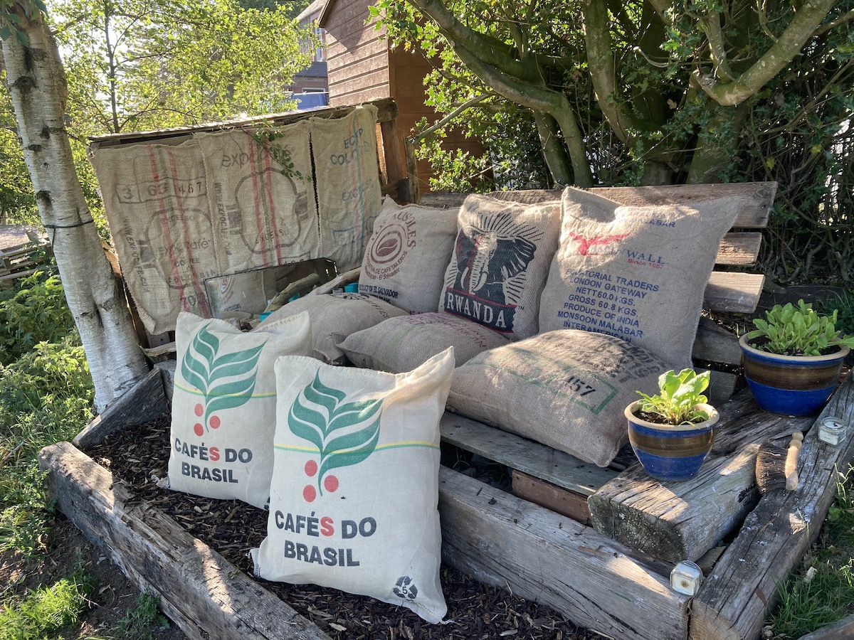 Used coffee sacks